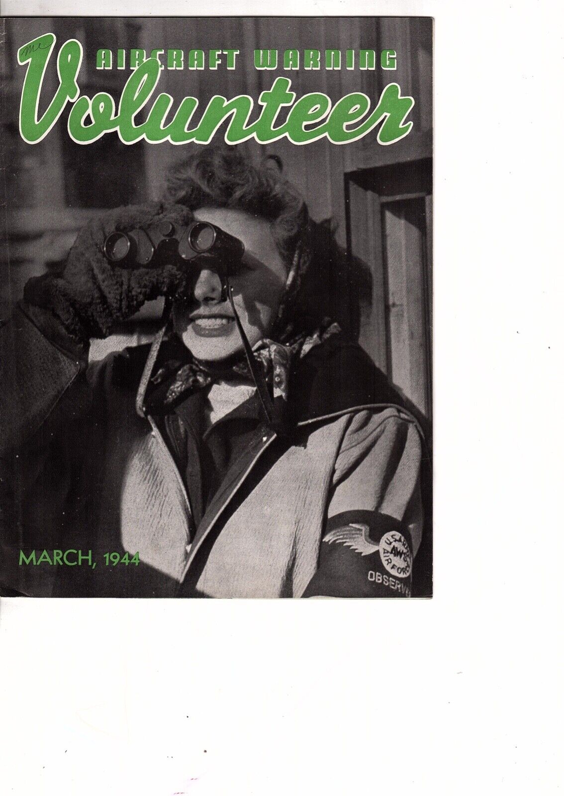 Aircraft Warning Volunteer magazine,March 1944,  (j1000