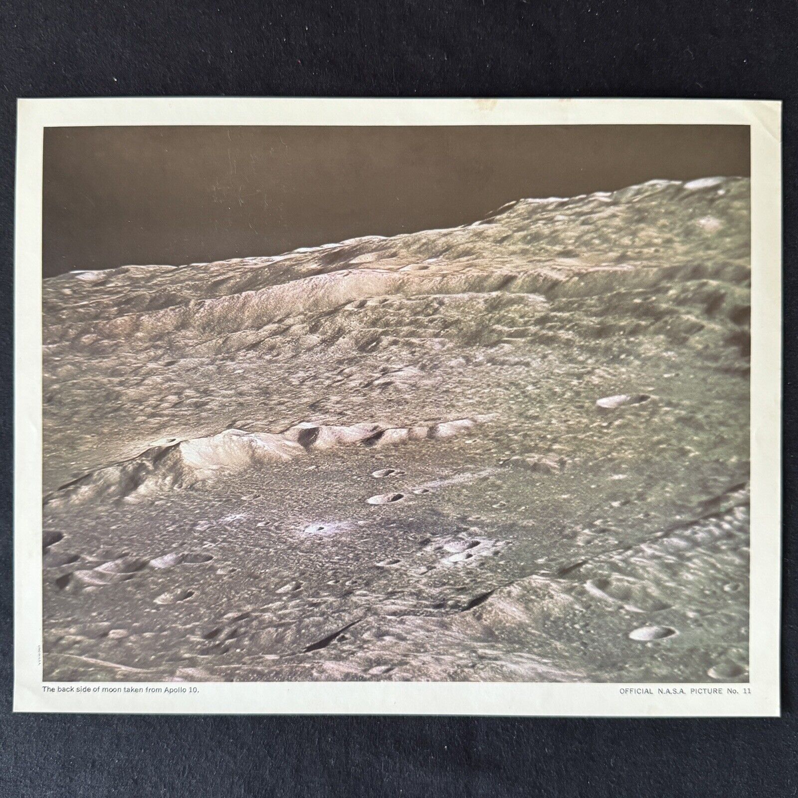 Rare Vintage Official NASA Picture  #11 Back side of the moon taken by Apollo 10