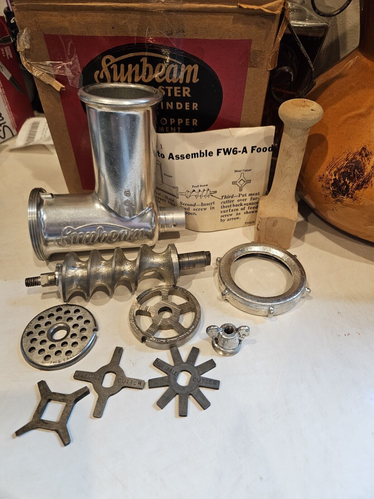 Sunbeam MixMaster Meat Grinder/ Vegetable Chopper Attachment - Vintage
