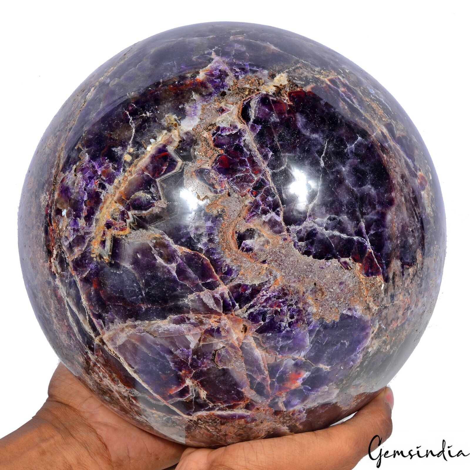 X Large 19.8 Kilo Natural Amethyst Crystal Mineral Sphere Gem /Home Decor~9.5\