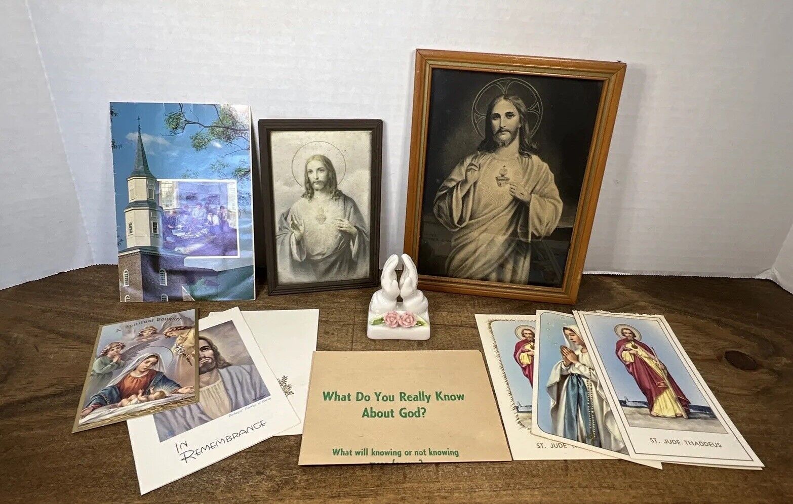 Vintage Auction Box Lot Collectors Lot  Religious Ephemera Plus-Estate Sale Lot