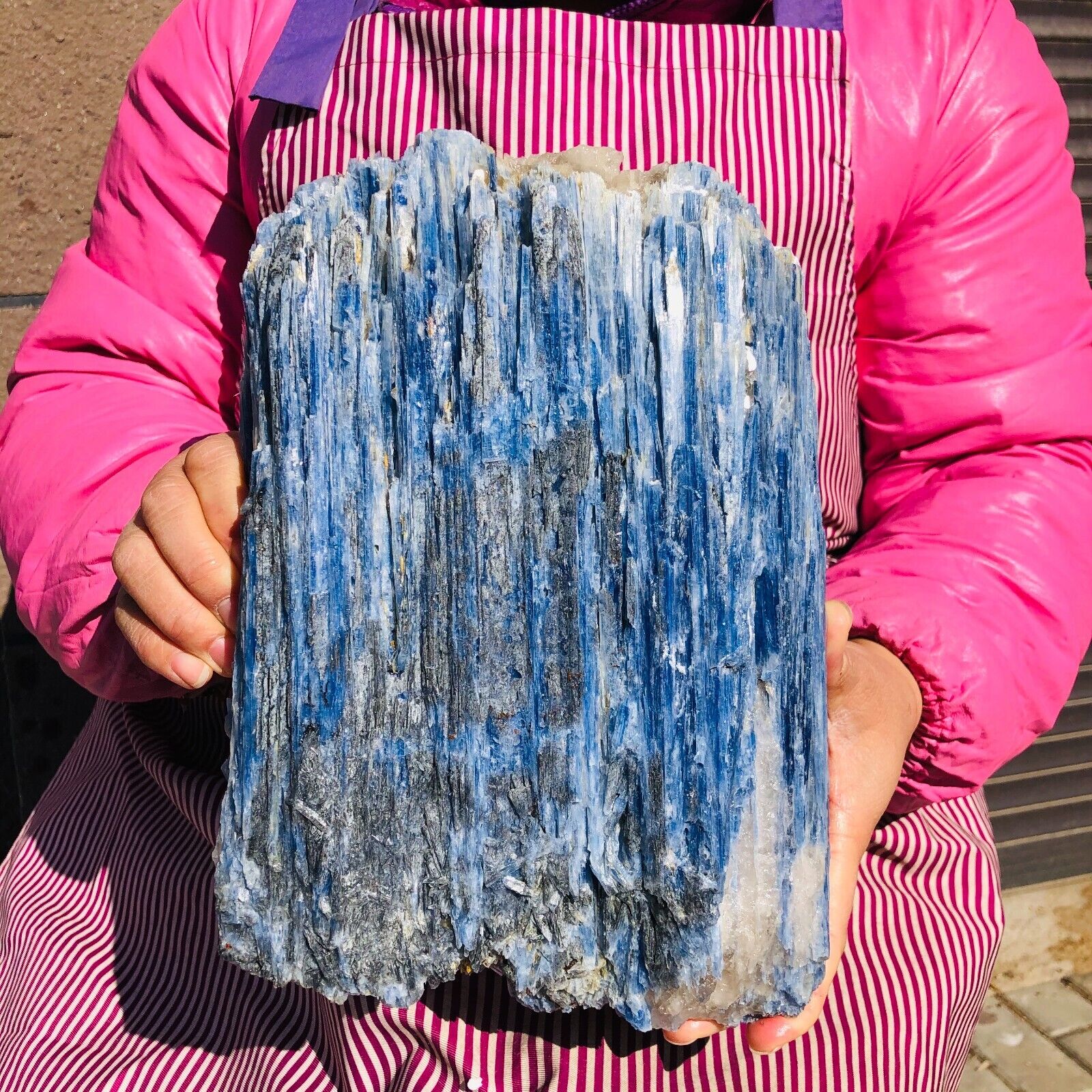 12.23LB Natural beautiful Blue KYANITE with Quartz Crystal Specimen Rough Heals