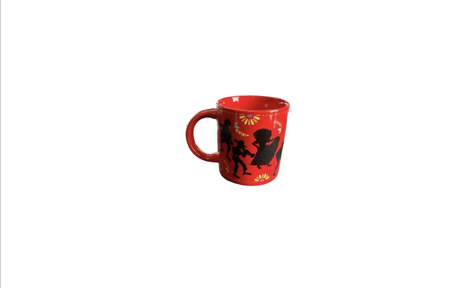 Red Mexican Day Of The Dead Coffee Mug. Orange Skull Inside