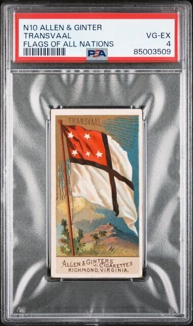1890 N10 Allen & Ginter Flags Of All Nations TRANSVAAL PSA 4 VG-EX