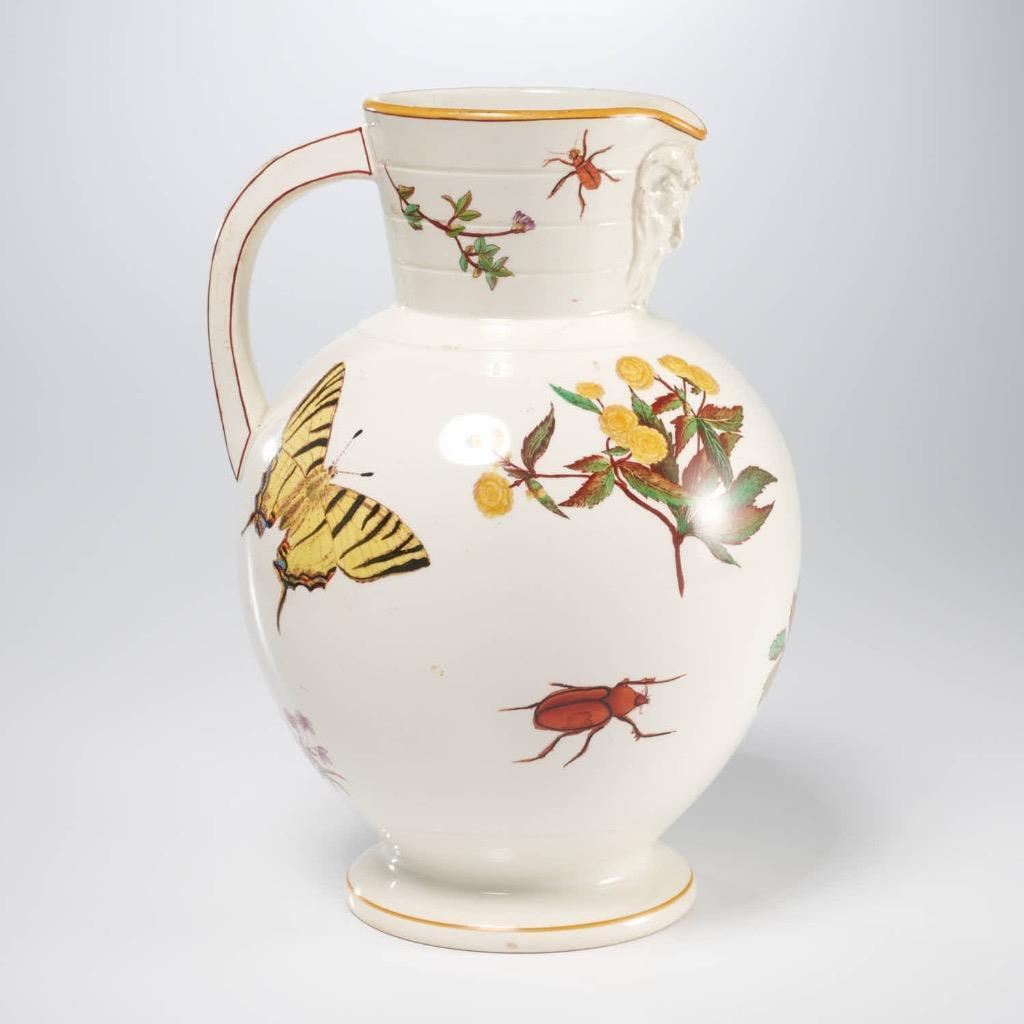 Wedgwood Insect Garden Moth Beetle Pitcher Jug 18th 19thC Tall Pitcher Jug 10.25