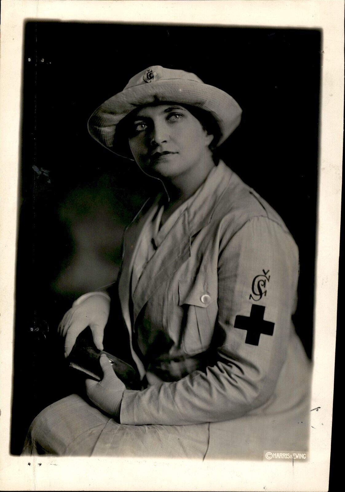 GA190 1918 Original Photo EMMA NOVAKOVA Czech Red Cross Representative Portrait