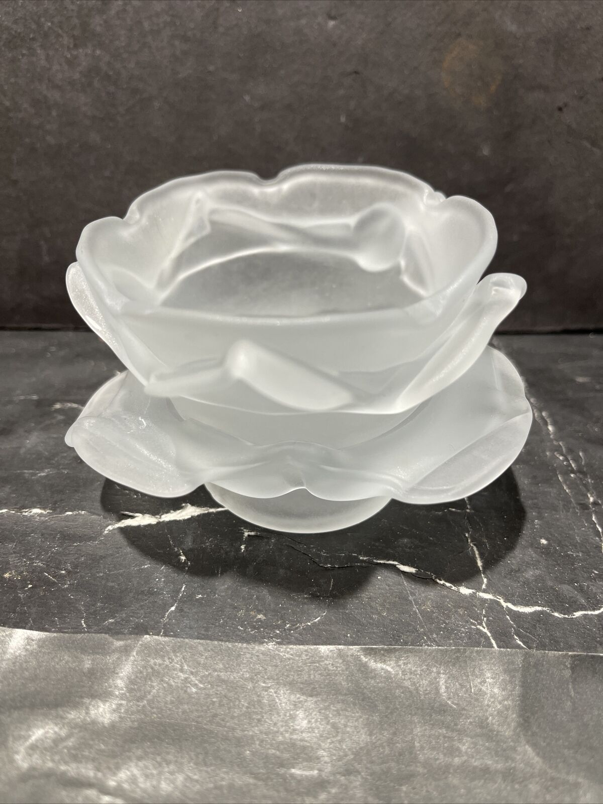New Short Satin Crystal Glass Rose Petal Fixture Lamp Shade 2 1/4\
