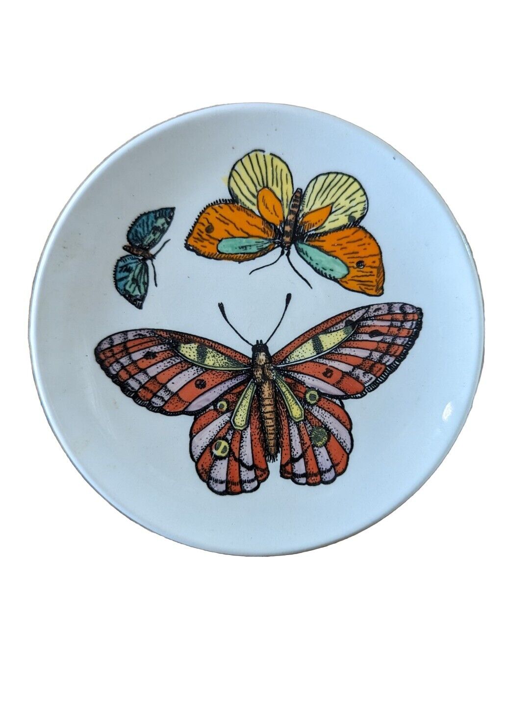 Vintage Italian Bucciarelli Milano Butterfly Trinket Dish Or Coaster Porcelain