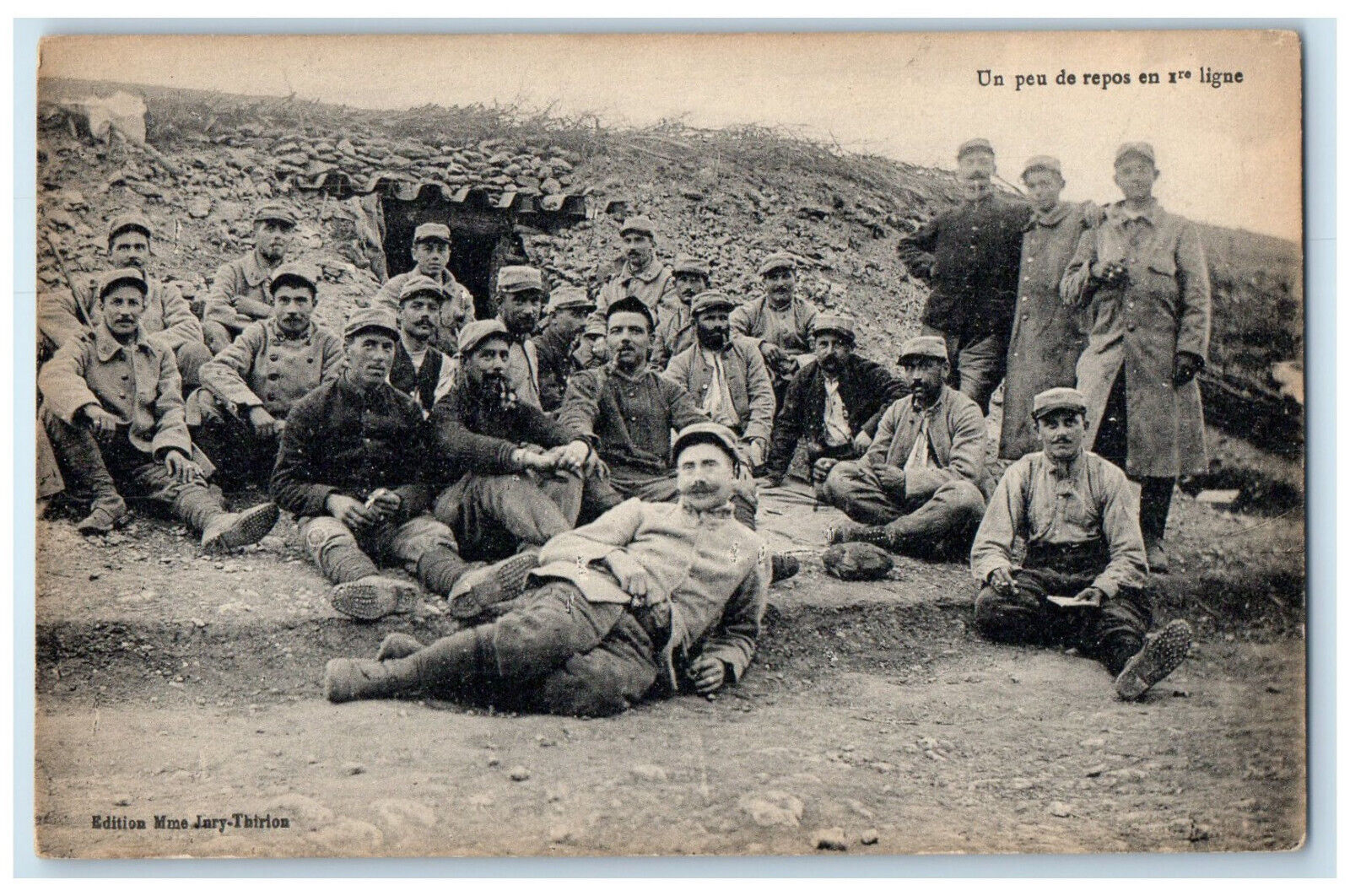 c1910 Scene of Army on a Little Rest On Line WW1 Unposted Antique Postcard