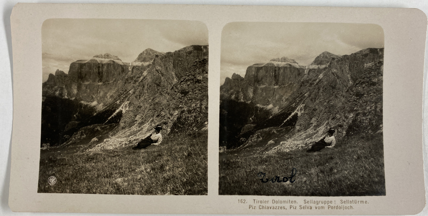 Italy, Tyrol, Dolomites, Saddle Group, Piz Selva, Vintage Silver Print, circa 1900,