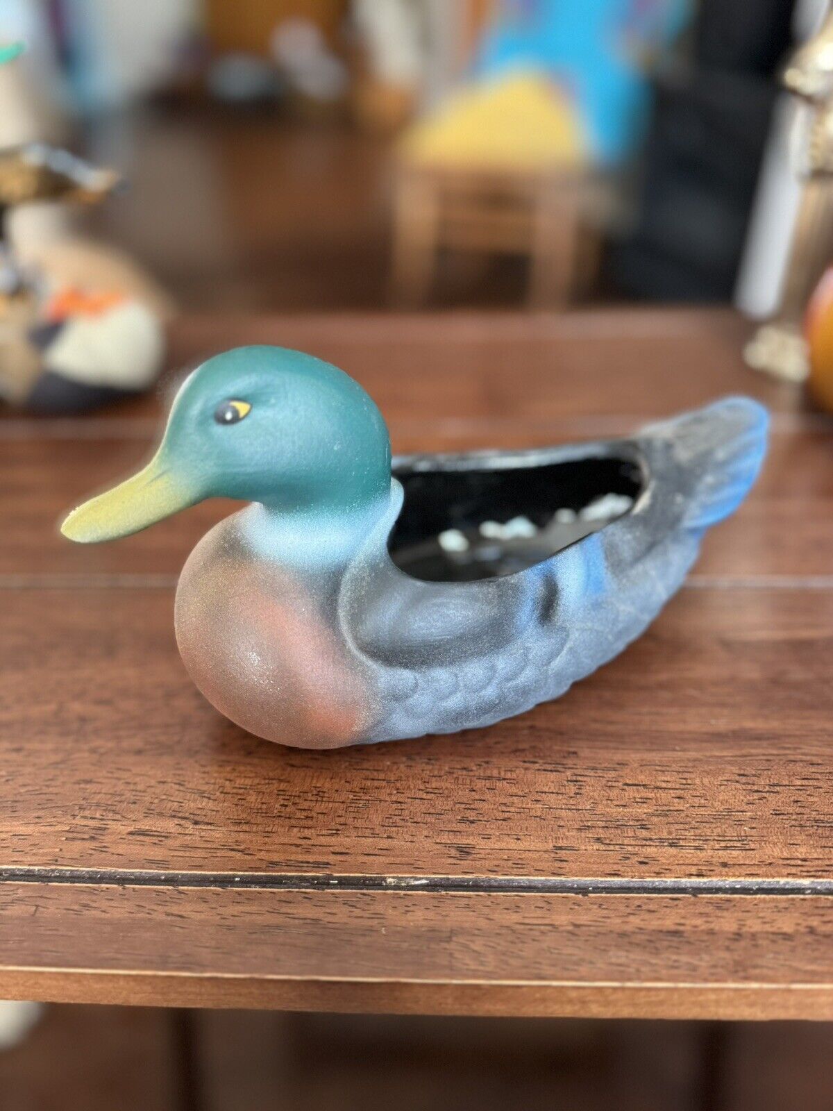 Vintage Ceramic Mallard Duck Planter 