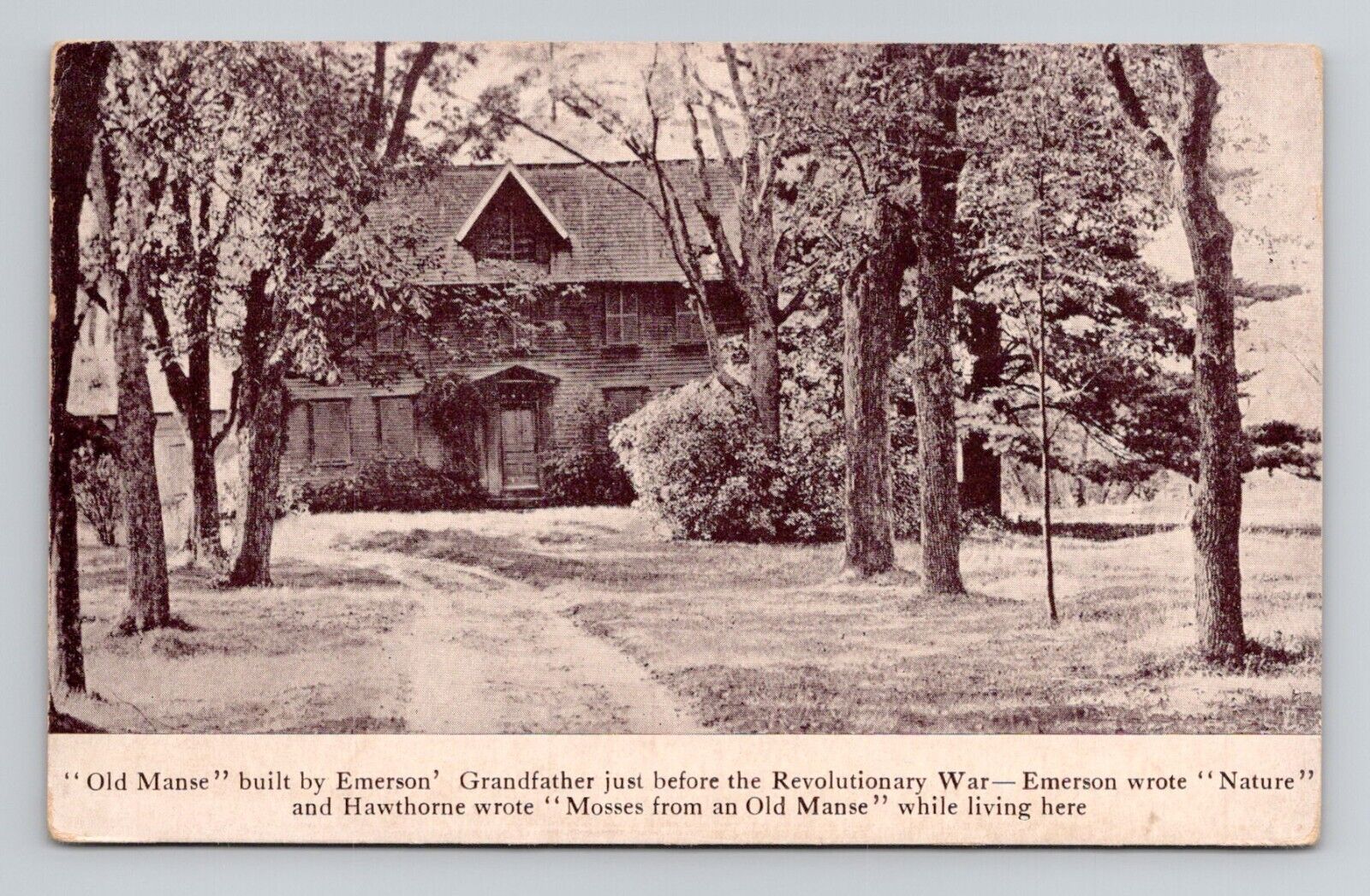 Postcard Emerson\'s Old Manse House Concord Massachusetts MA, Antique E14