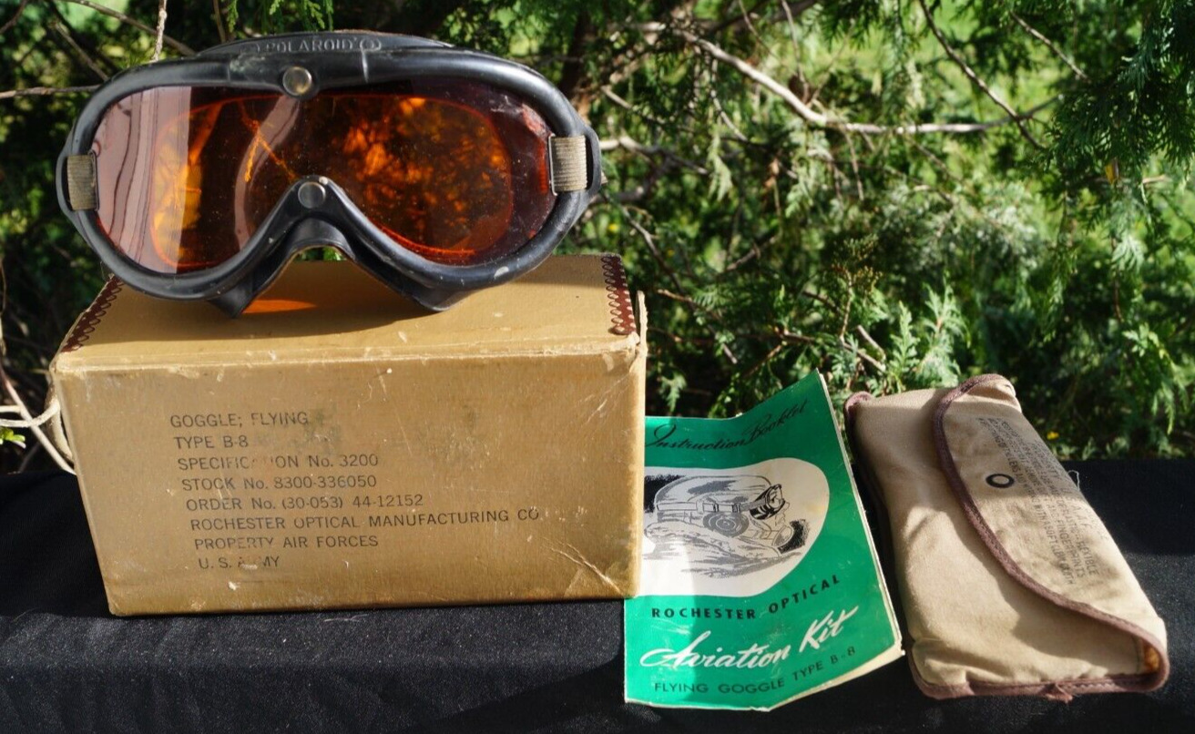 Vintage 1940s US Military Army Air Force WW2 Pilot Goggles COMPLETE - ORIGINAL