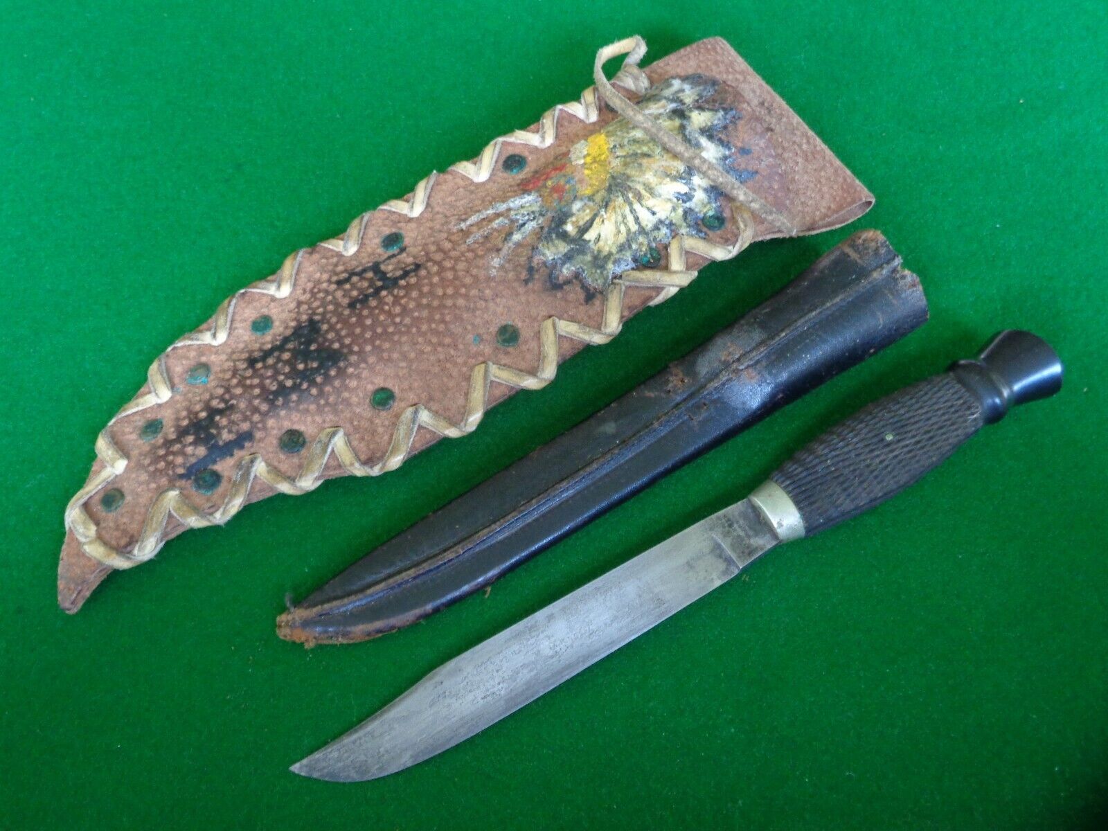 RARE c. 1920\'s-30\'s RUSSELL & Co. Green River Works THISTLE Handle Hunting Knife