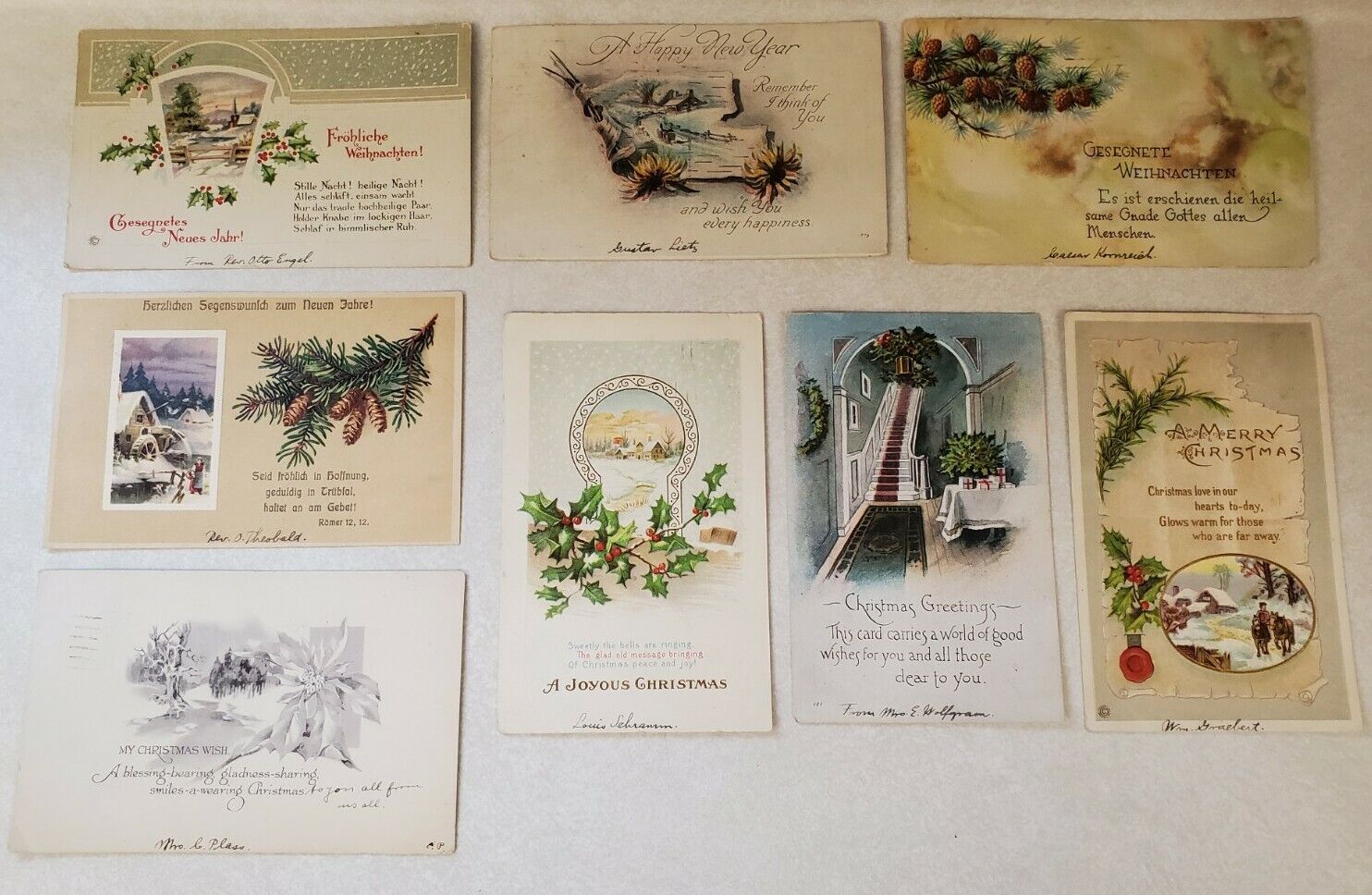 Charming Vintage Christmas & New Years Postcards 1913-1919 Some in German
