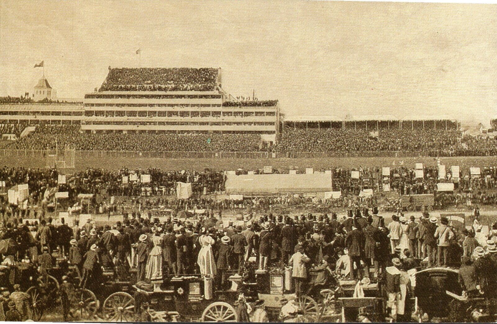 Derby Day at Epsom, 1895, Reproduction Nostalgia Postcard Club
