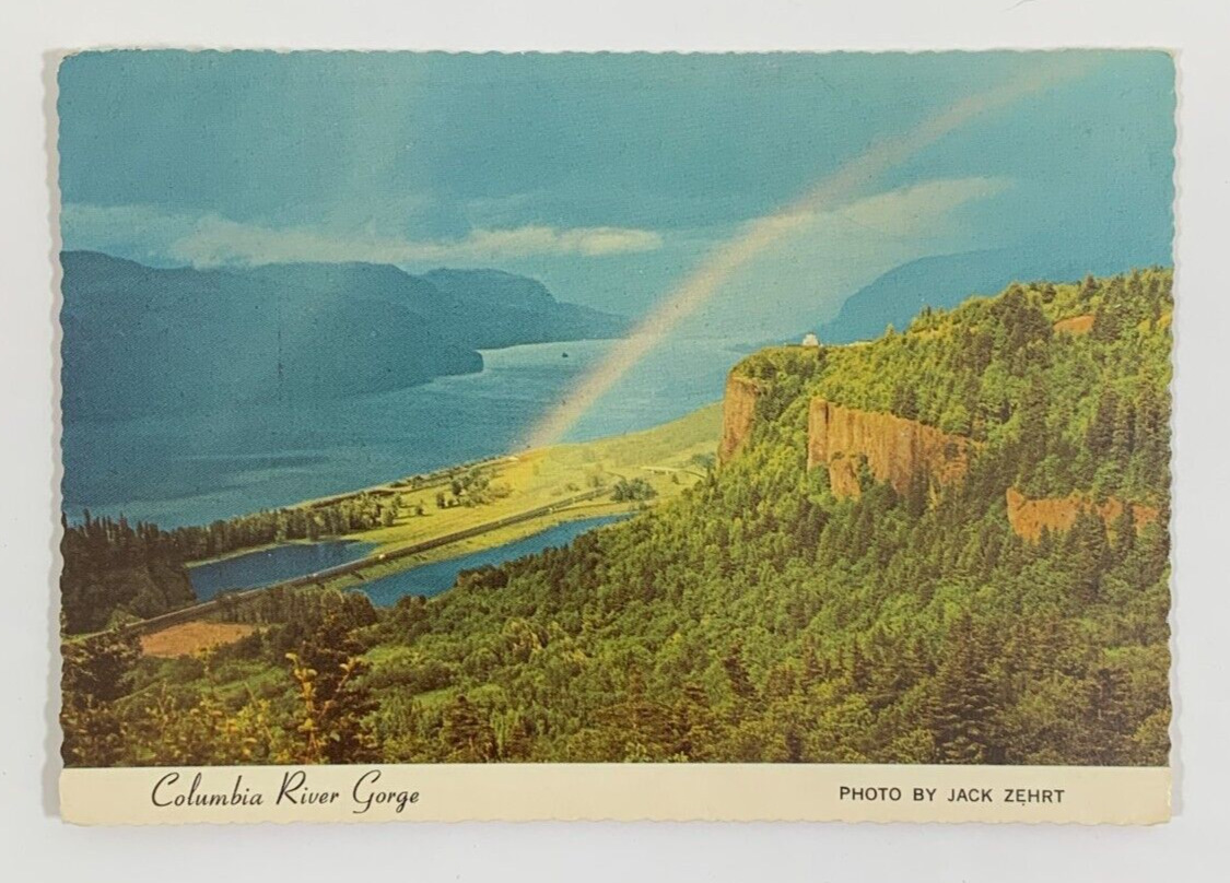 Scene from Crown Point Columbia River Gorge Portland Oregon Postcard Unposted