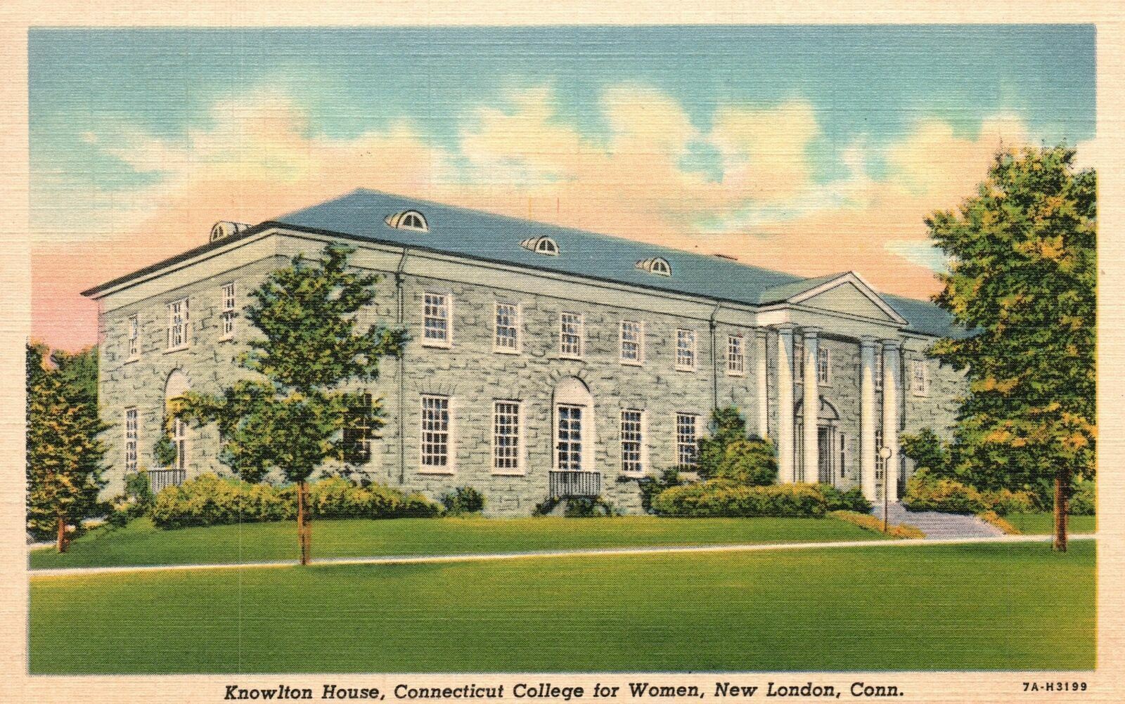 Vintage Postcard 1940 Knowlton House College for Women New London Connecticut CT