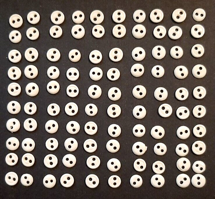 Vintage lot of 100 Bone Buttons 1/4\