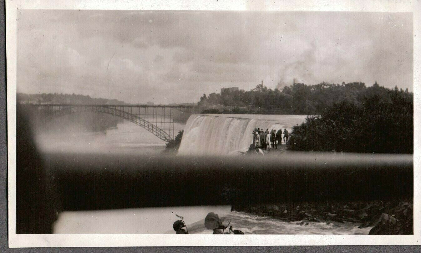 VINTAGE PHOTOGRAPH 1920\'S SCENIC RIVER BRIDGE NIAGARA FALLS NEW YORK OLD PHOTO