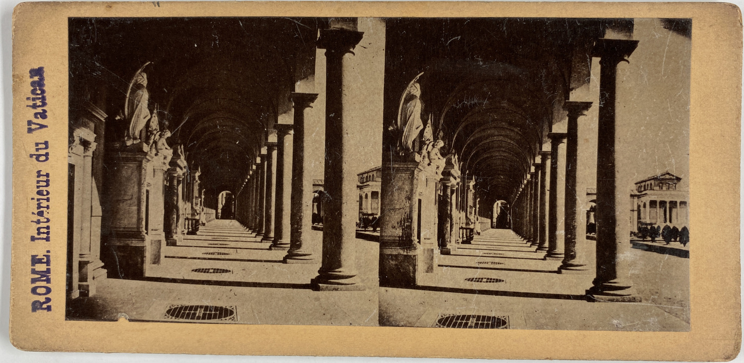 Italy, Rome, Vatican Interior, Vintage Albumen Print, ca.1870, Stereo Tirag