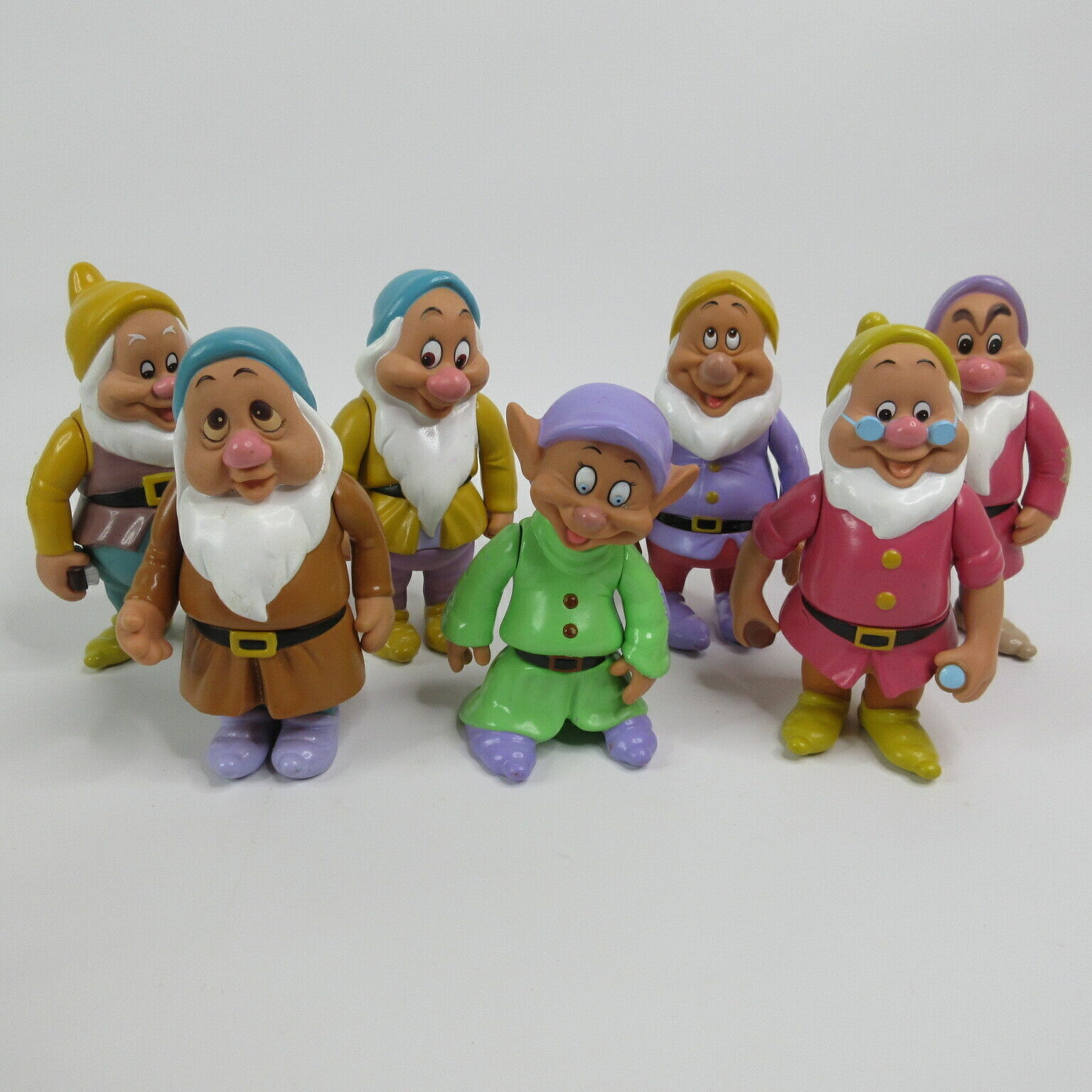 Vtg Disney Snow White\'s Seven Dwarves 6” PVC Arm Jointed Figures Dwarves Only