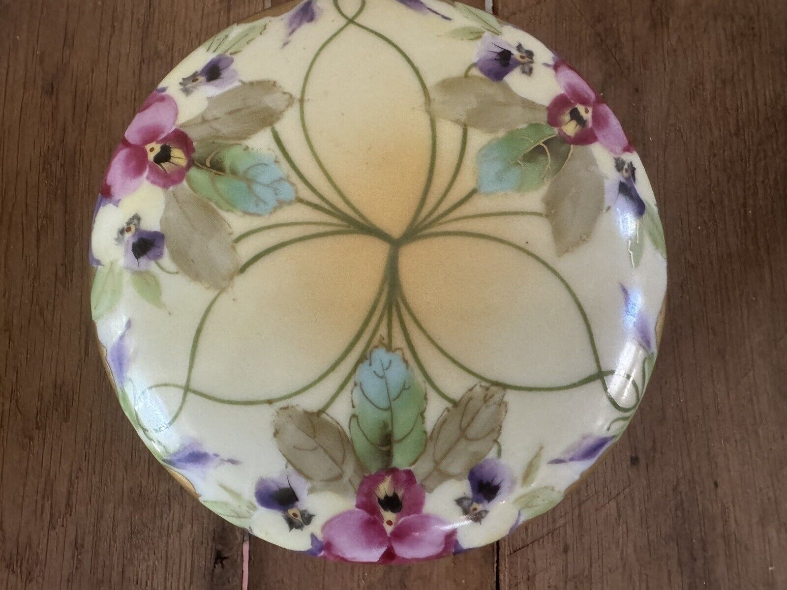 Pickard China AKD France Lidded Powder Jar Porcelain Round Handpainted Floral