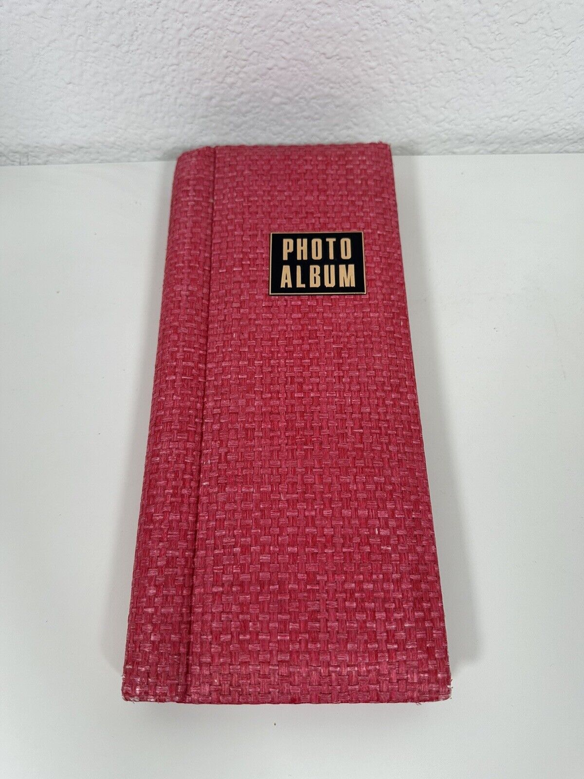 Vintage MCM Pink Photo Album Japan Woven Cover.