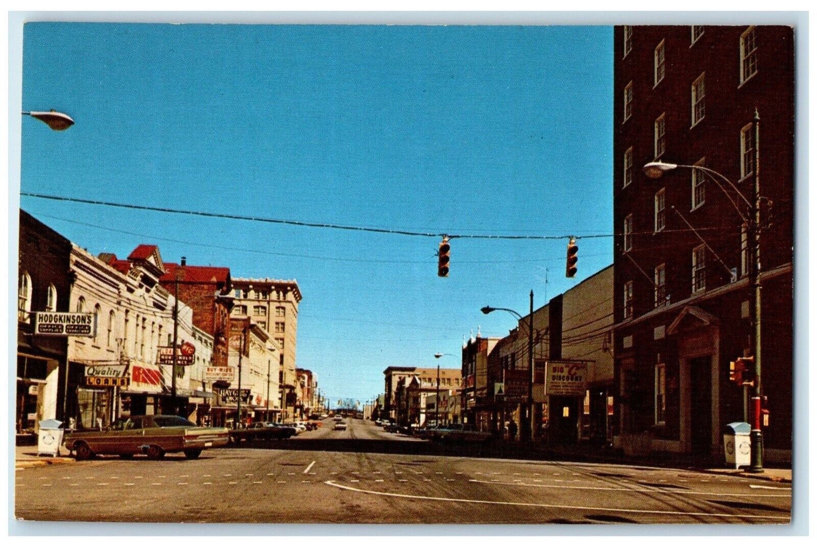 c1950's View Of Business Section On Clayton Street Athens Georgia GA Postcard