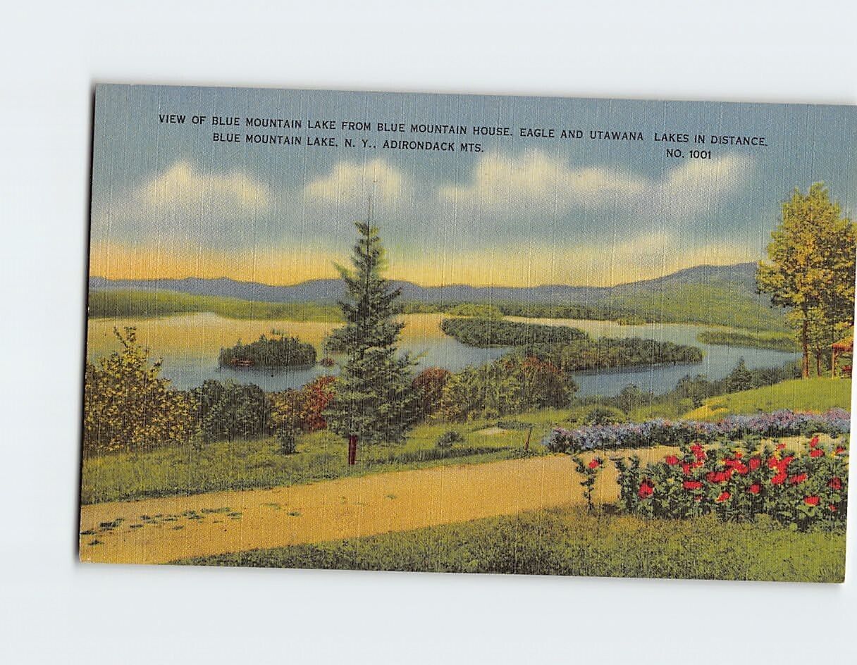 Postcard View Of Blue Mountain Lake From Blue Mountain House, New York