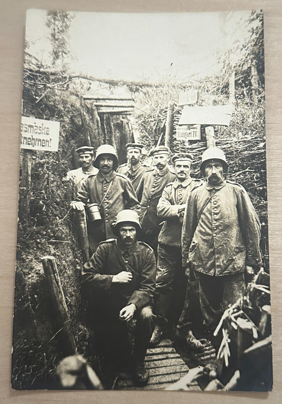 Vintage Postcard featuring Soldiers in Trenches - Possibly World War 1 WWI