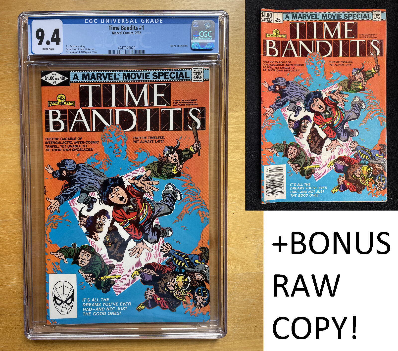 Time Bandits #1 CGC 9.4 (Marvel 1982) + BONUS RAW COPY Low census Terry Gilliam