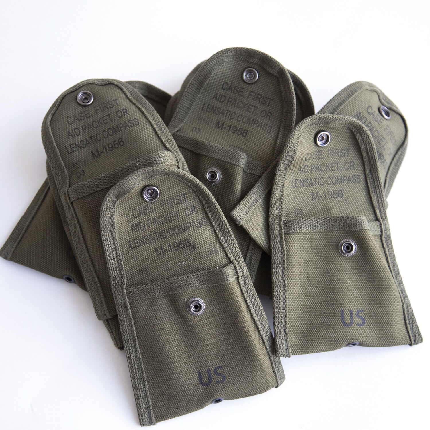 8-PCS Vietnam War M1956 First Aid Bag Compass Pouch Reproduction Green