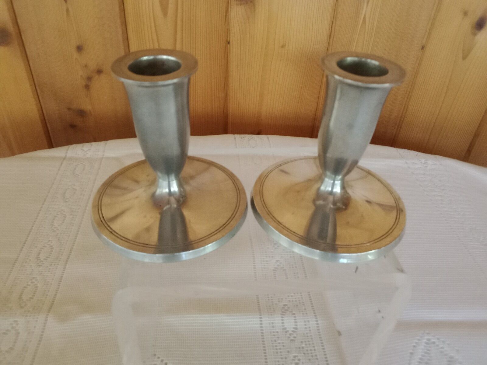 Just Andersen Pewter Pr. Candle Holders 4 1/8\