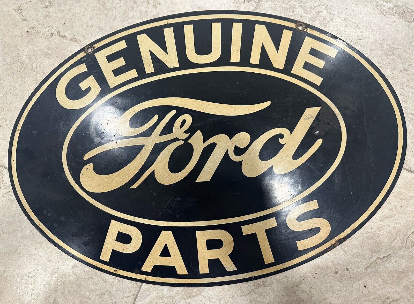 Original FORD GENUINE PARTS Sign Painted Metal Has Scratches And Paint 16.5 X24