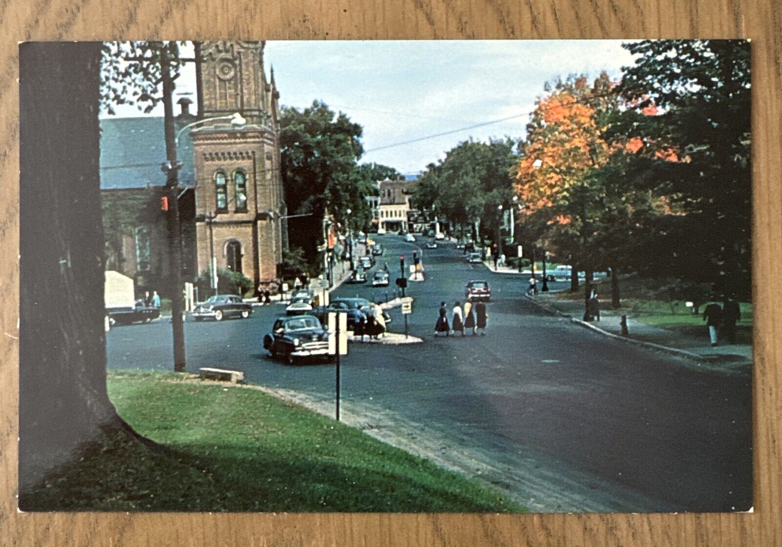 Northampton MA-Massachusetts, View Down Main Street, Vintage Postcard DD