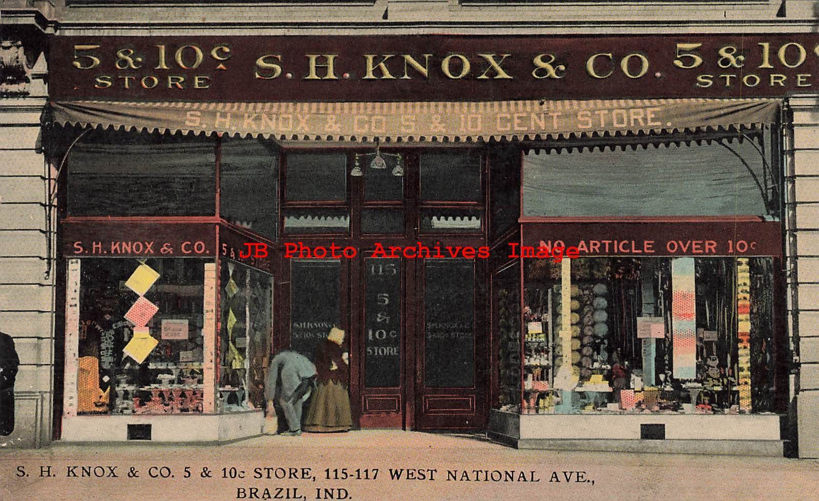IN, Brazil, Indiana, S.H. Knox 5 & Dime Store, Storefront, 1911 PM