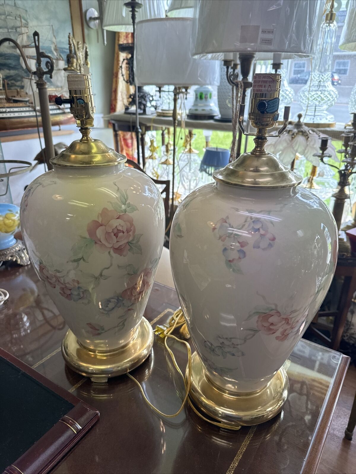 Beautiful Pair Of Large Lenox Made In USA Lamps