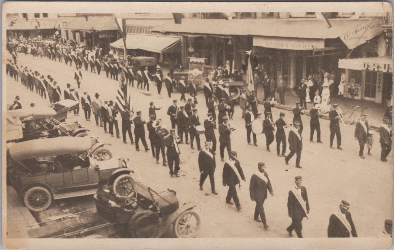 Parade Modesto CA I.D.E.S. Festival Parade IDES 1914 RPPC Photo Postcard