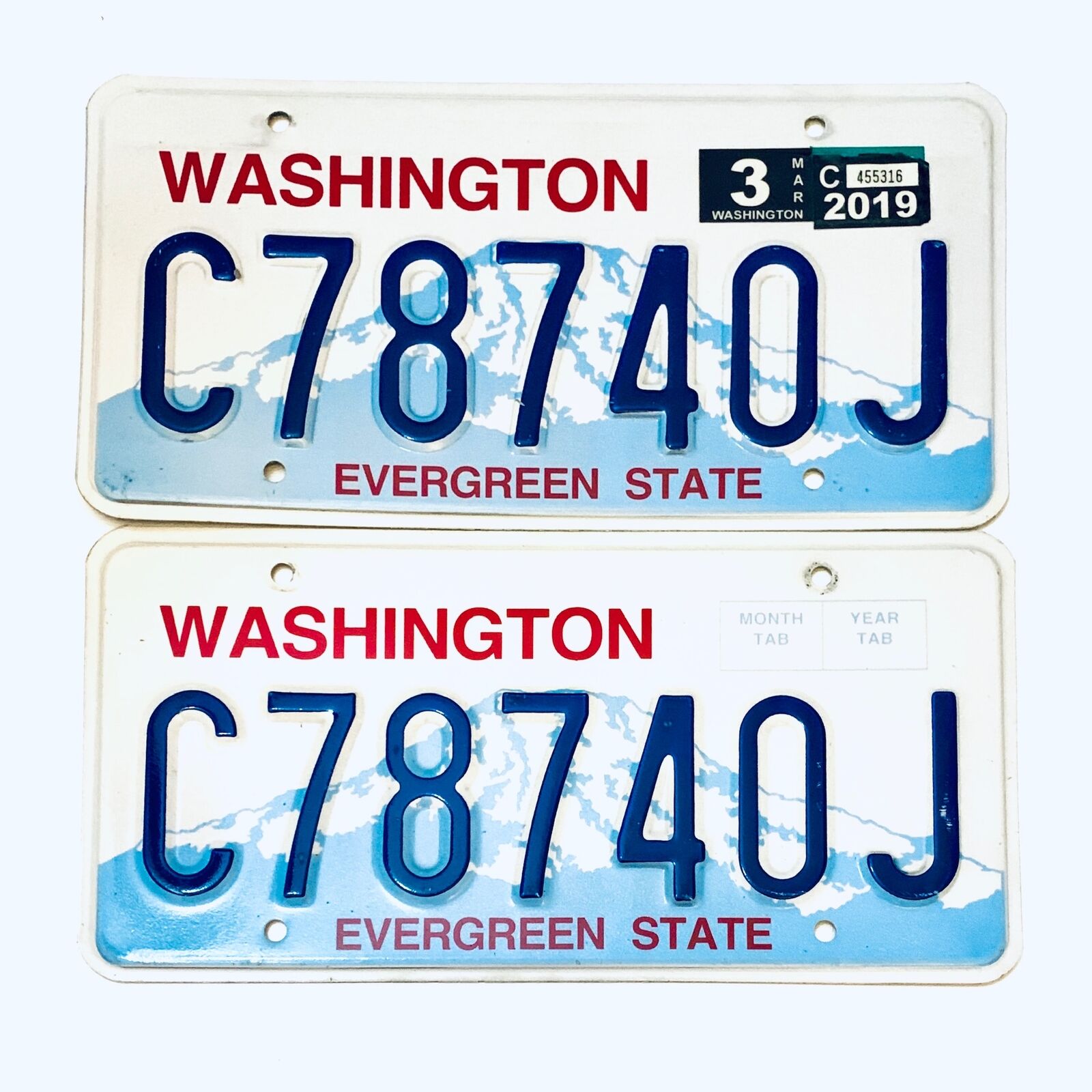 2019 United States Washington Evergreen State Passenger License Plate c78740j