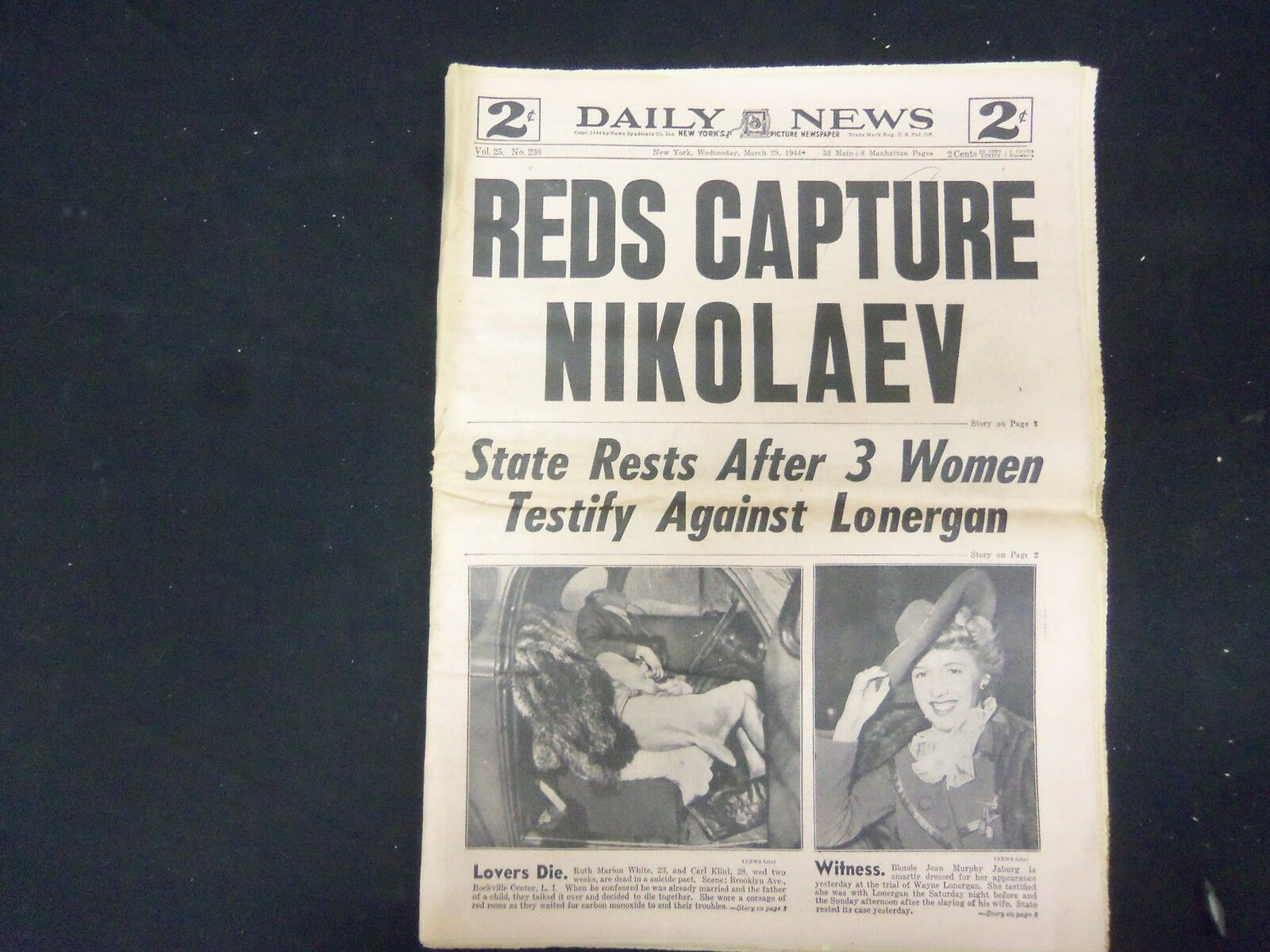1944 MARCH 29 NEW YORK DAILY NEWS - REDS CAPTURE NIKOLAEV - NP 2174