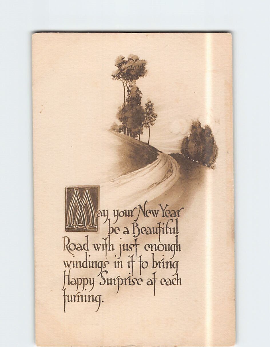 Postcard May Your New Year be a Beautiful Road Art/Text Print