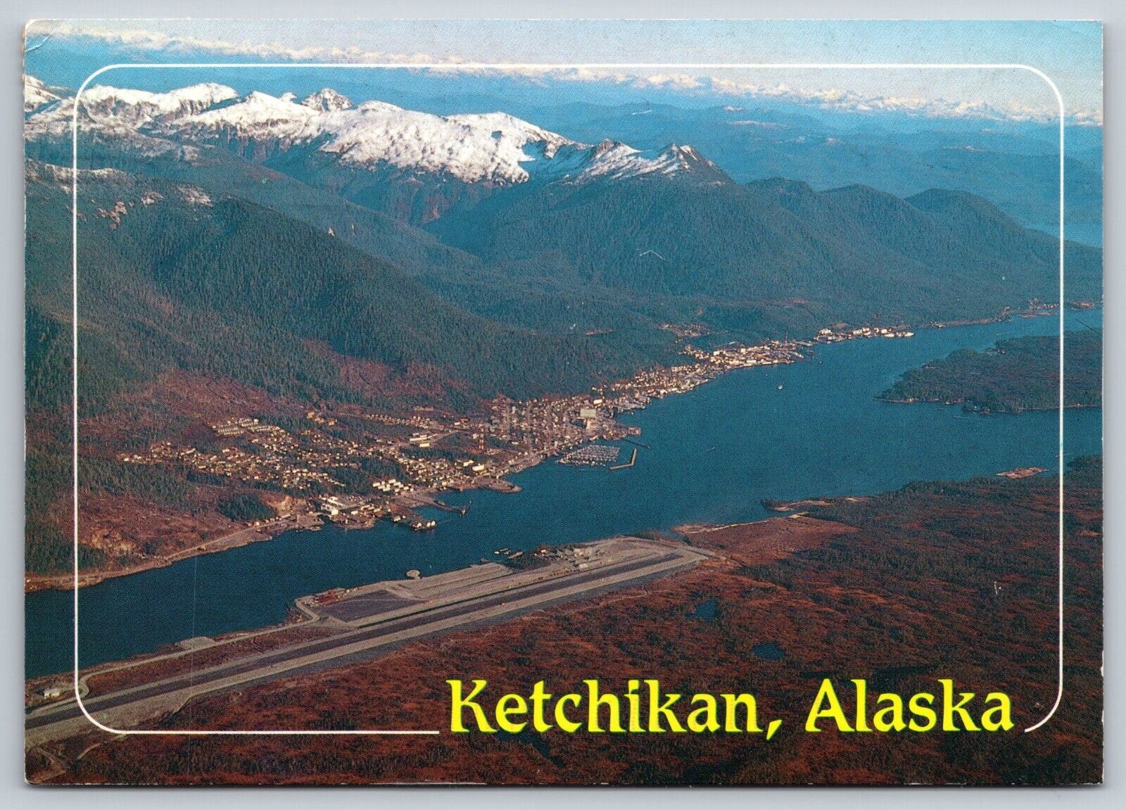 Postcard Alaska Ketchikan Aerial view c1996 10H