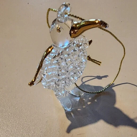 Vintage Blown Glass and Gold Penguin Christmas Ornament