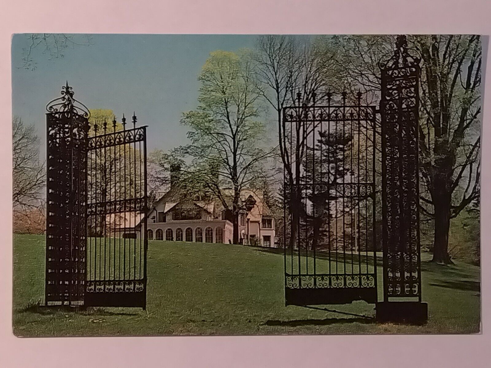 Wrought Iron Gates At Ringwood Manor Estate Postcard
