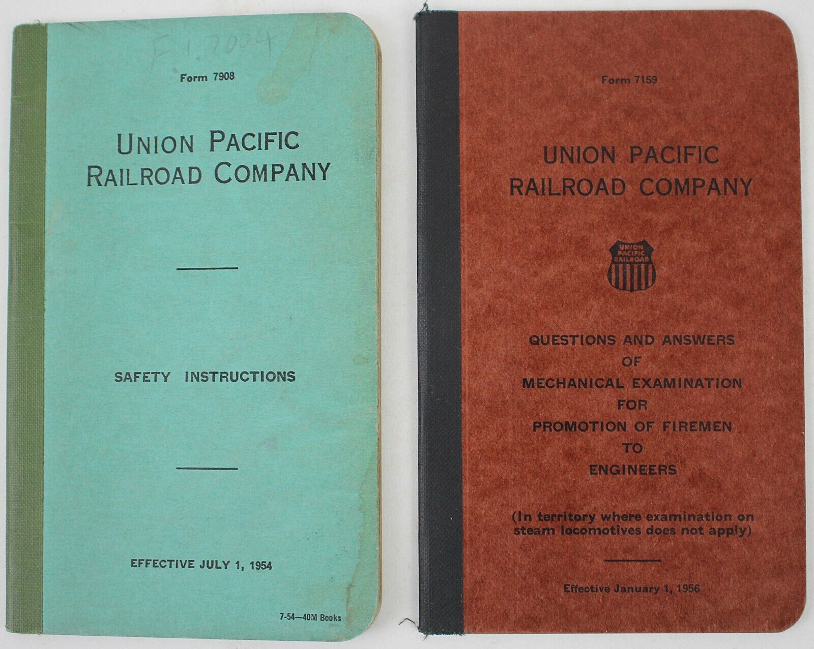 Group of 2 Original UNION PACIFIC RAILROAD COMPANY Instruction Booklts 1954 & 56