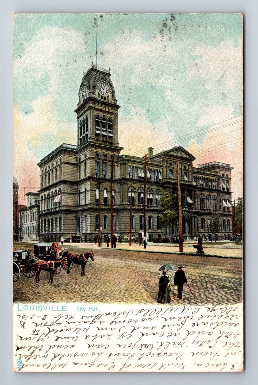 Louisville KY-Kentucky, City Hall, c1906 Vintage Souvenir Postcard