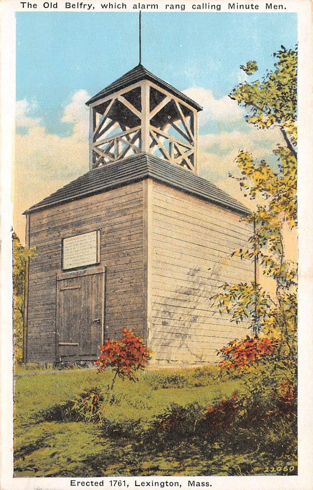The Old Belfry Lexington Massachusetts 1920s Postcard