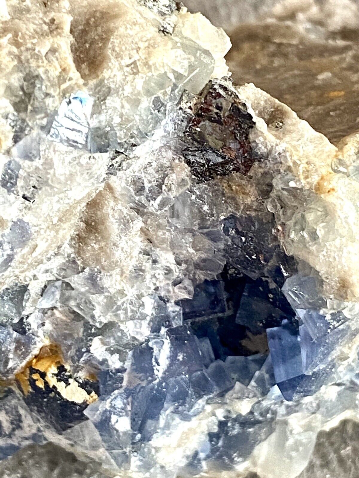 Natural Multi Mineral Stone Specimen Calcite Quartz Galena 4x3 In 4.6 oz 132 g
