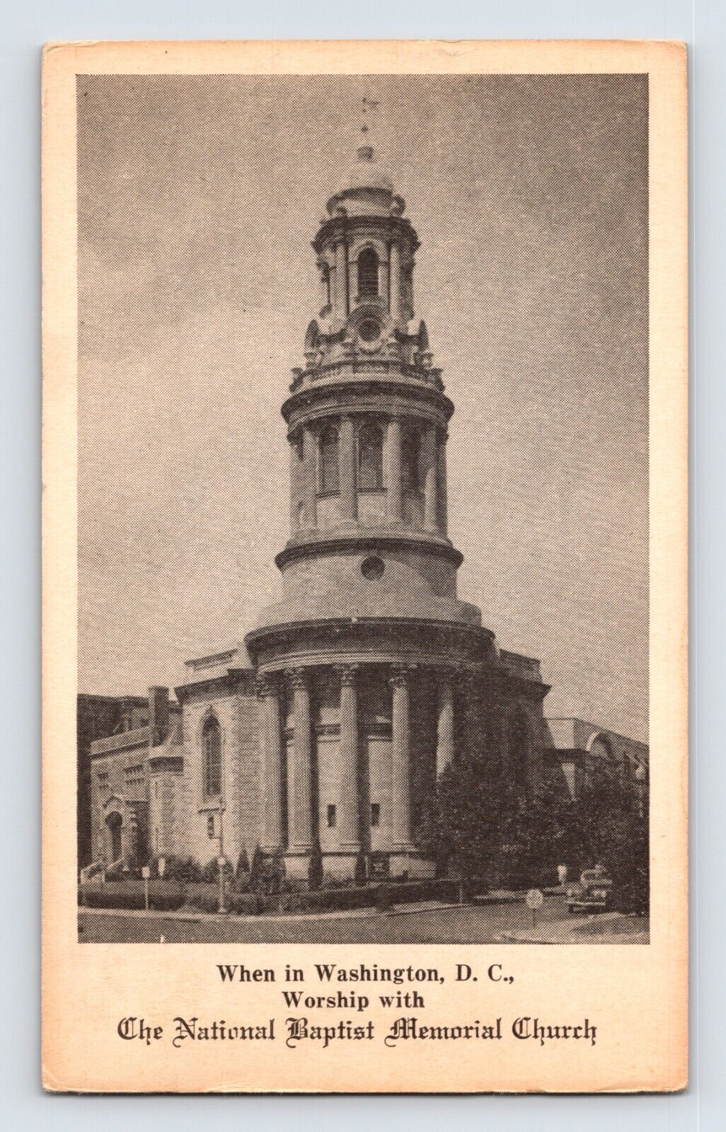 Postcard Washington DC National Baptist Memorial Church 1949 Posted